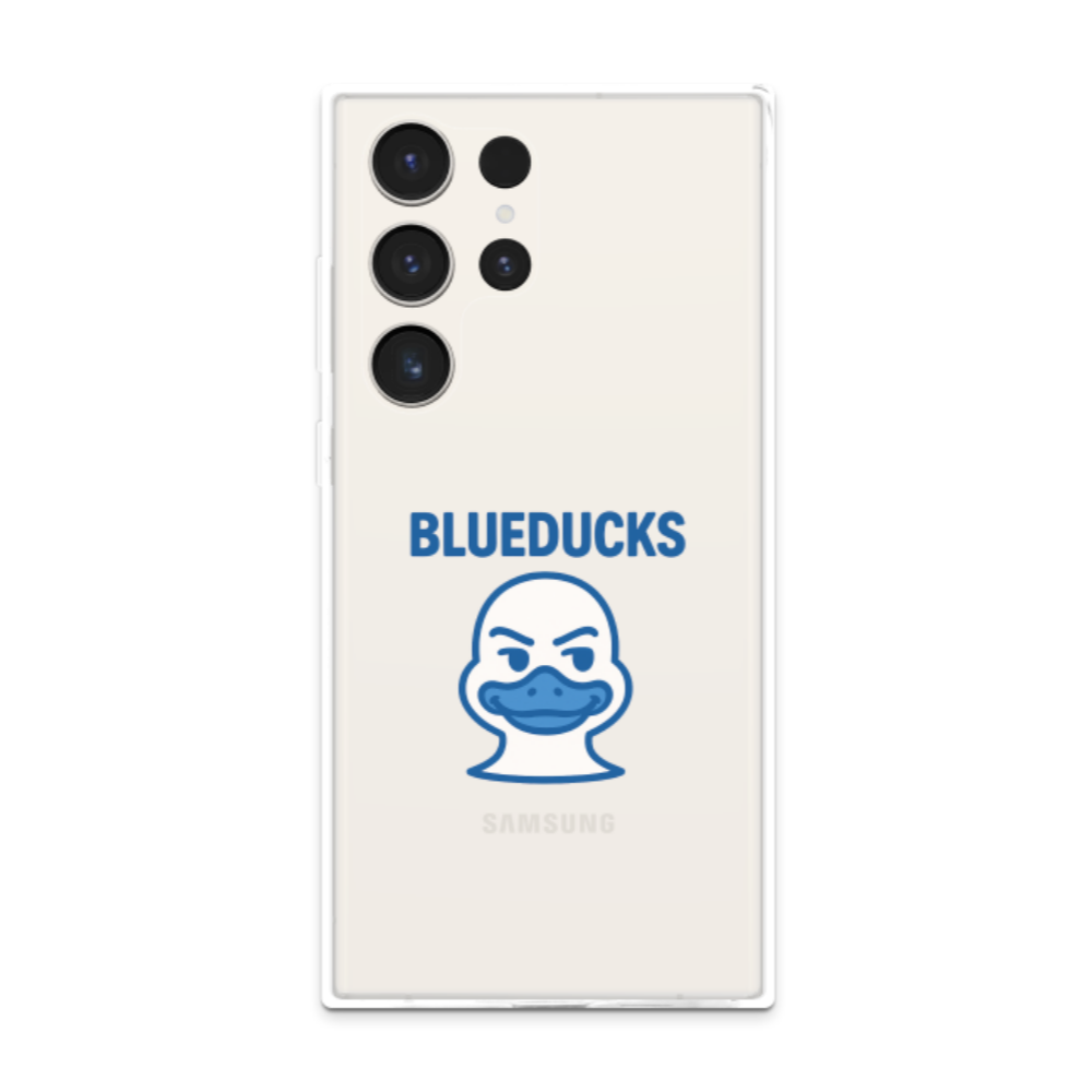 투명 젤리 케이스 / 갤럭시 S25 S24 S23 BLUEDUCKS 버디덕 캐릭터 로고 / TPU 에어쿠션 스마트폰 보호 케이스 - 상세 이미지 2
