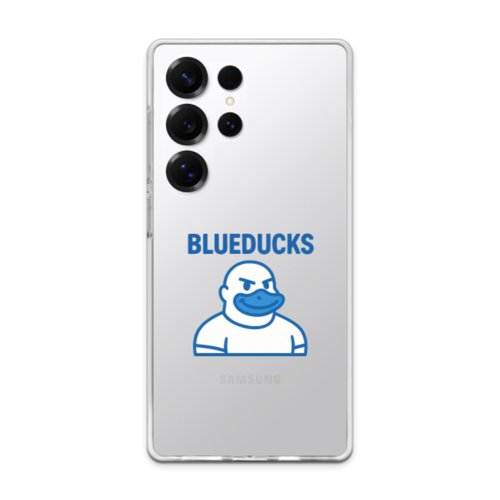 투명 젤리 케이스 / 갤럭시 S25 S24 S23 BLUEDUCKS 근육덕 캐릭터 로고 / TPU 에어쿠션 스마트폰 보호 케이스 이미지 8
