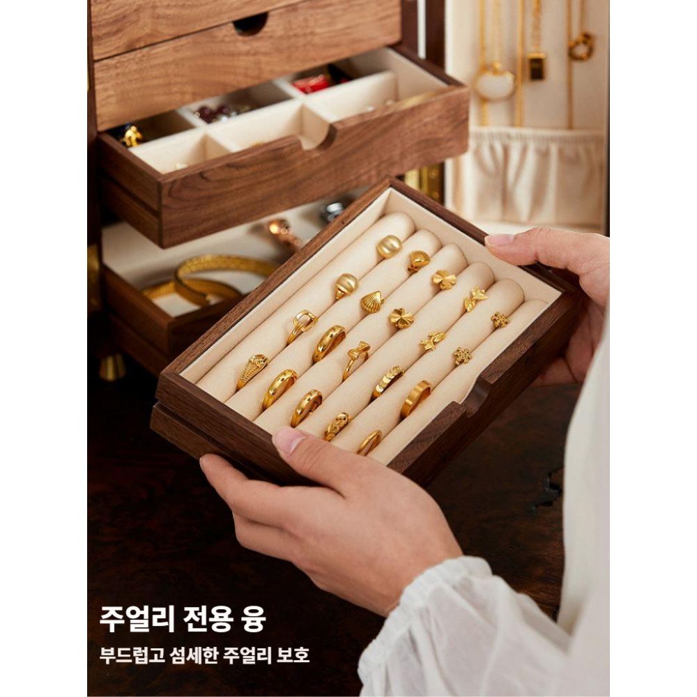 원목 악세사리 보관함 대형 엔틱 감성 주얼리 케이스 - 상세 이미지 3