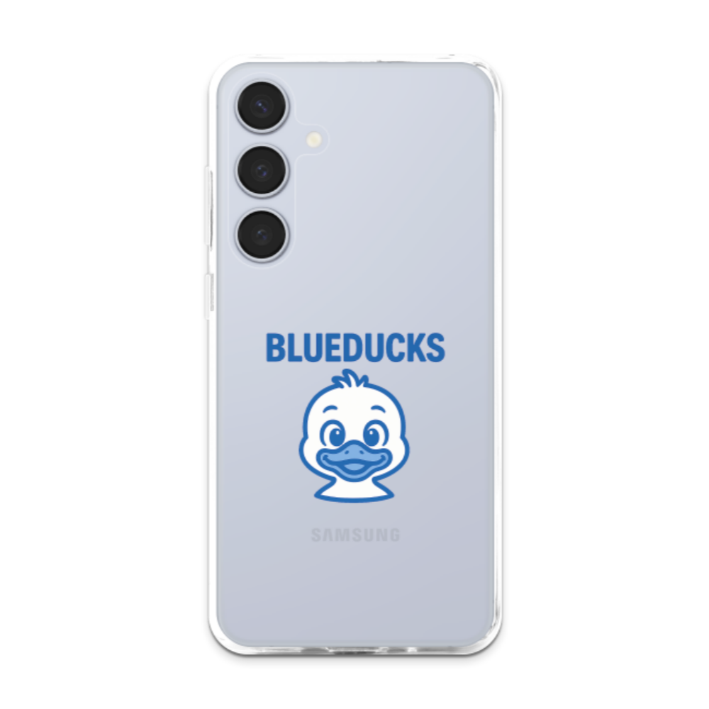 투명 젤리 케이스 / 갤럭시 S25 S24 S23 BLUEDUCKS 베이비덕 캐릭터 로고 / TPU 에어쿠션 스마트폰 보호 케이스 이미지 6
