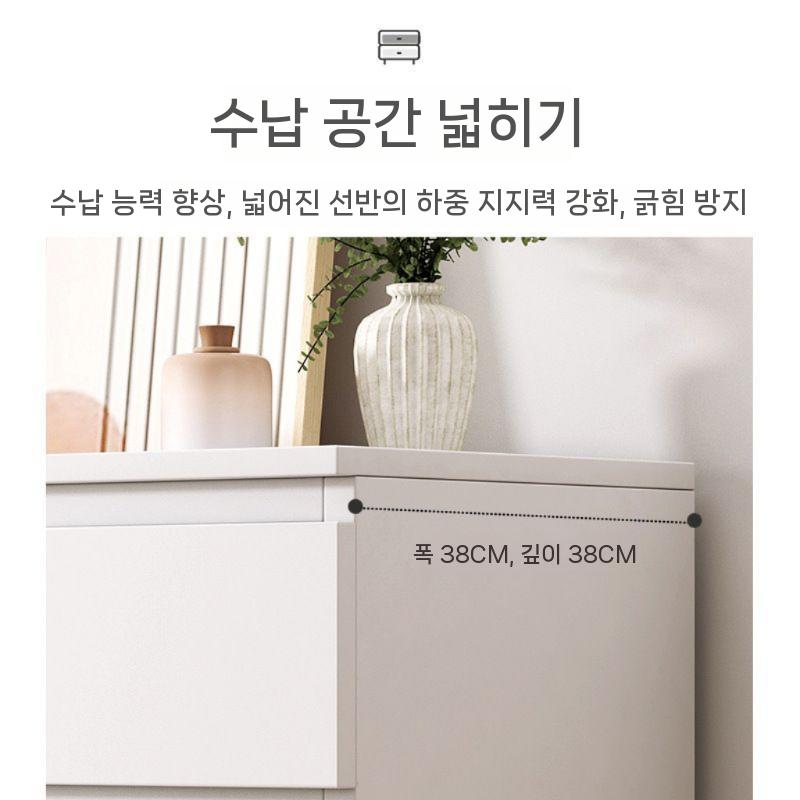 서랍장 옷수납장 수납정리함 60x40x89 5단 원목 5서랍 4단 슬라이딩 - 상세 이미지 4