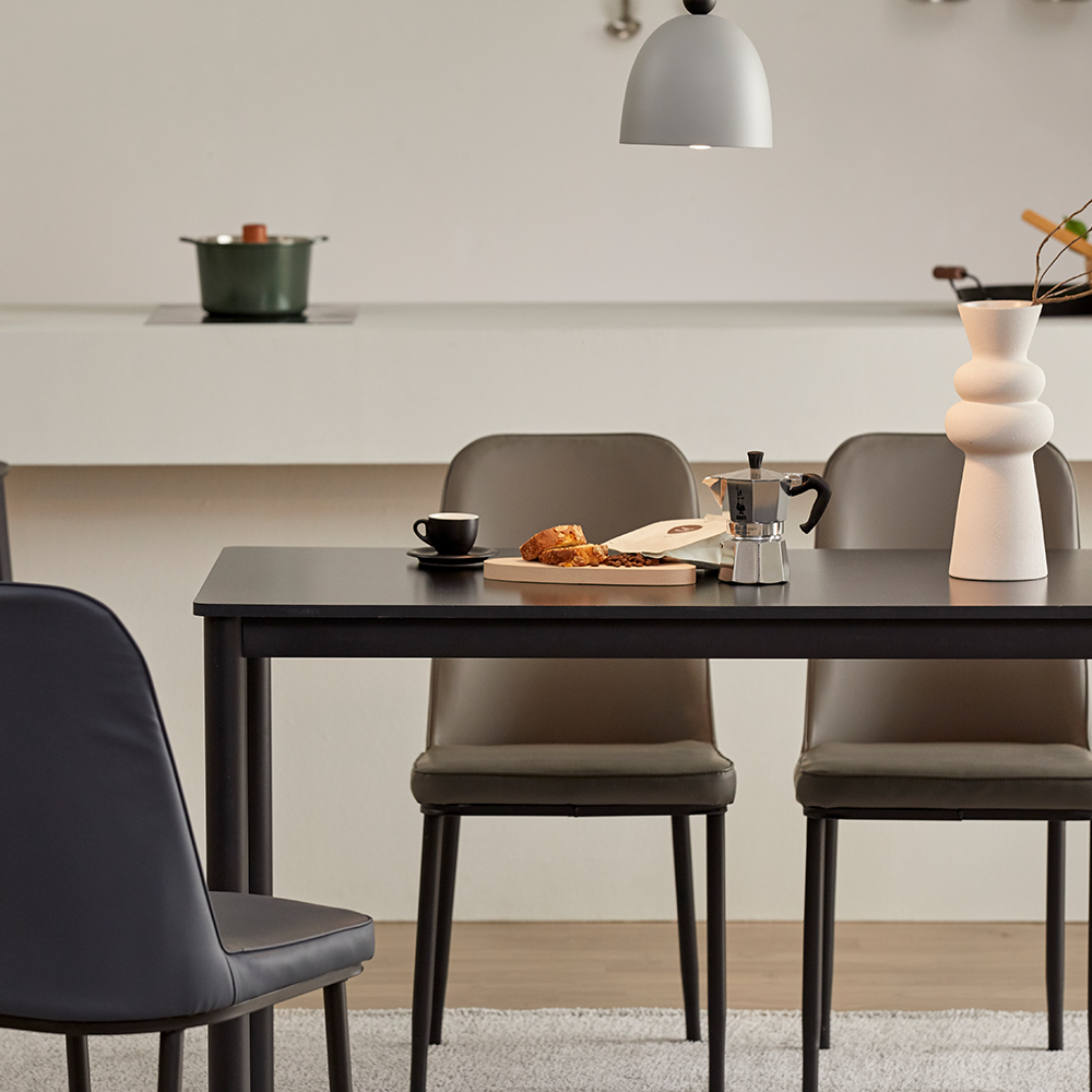 16피스 VONO 1+1 디자인 라운드 고급 의자 편한 식탁 테이블 다이닝 카페가죽의자