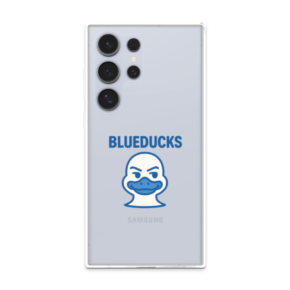 투명 젤리 케이스 / 갤럭시 S25 S24 S23 BLUEDUCKS 버디덕 캐릭터 로고 / TPU 에어쿠션 스마트폰 보호 케이스 - 상세 이미지 5