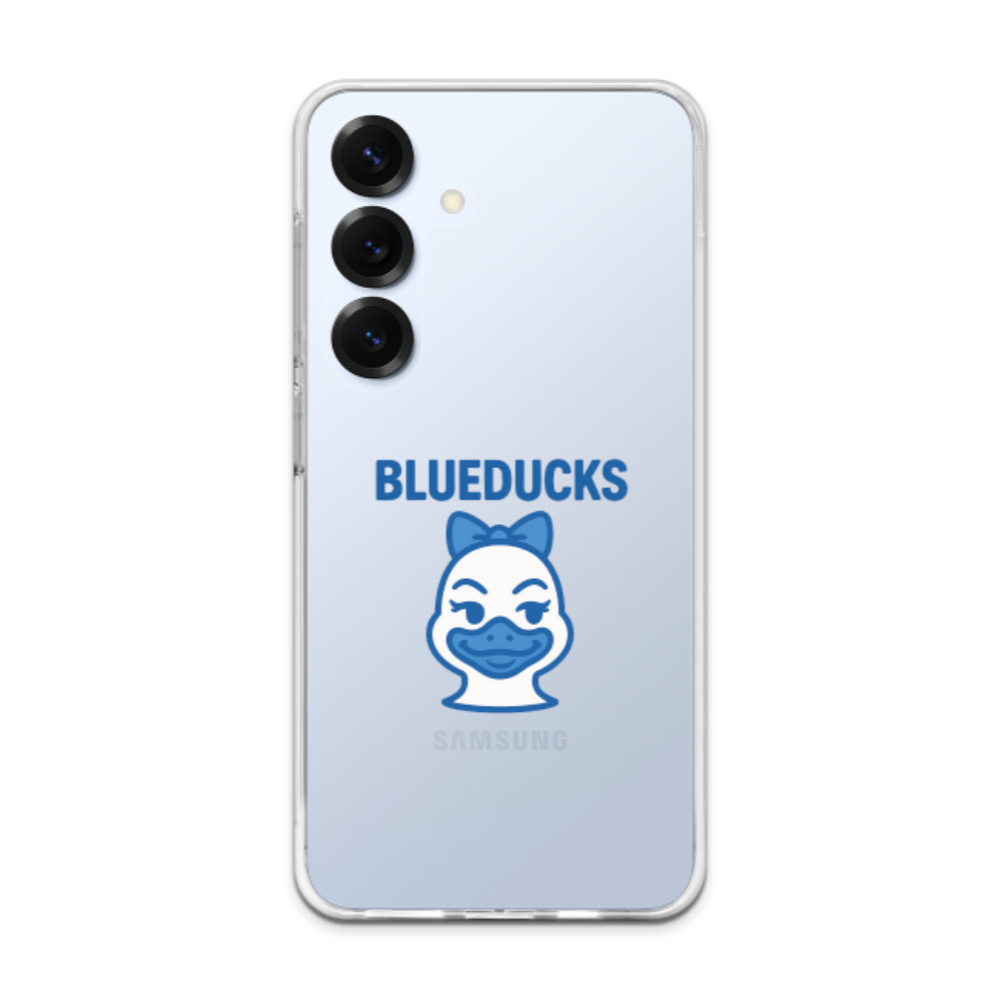 투명 젤리 케이스 / 갤럭시 S25 S24 S23 BLUEDUCKS 러블리덕 캐릭터 / TPU 에어쿠션 스마트폰 보호 케이스 이미지 7