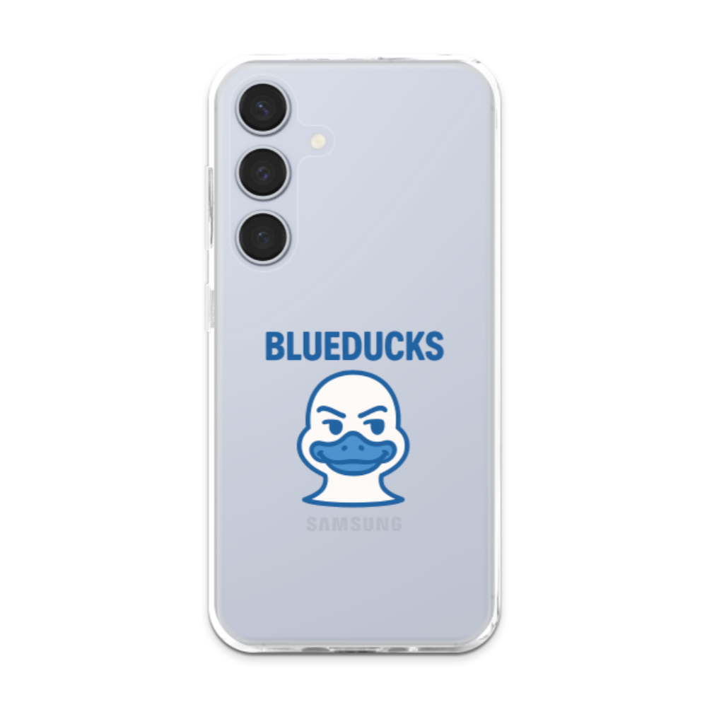 투명 젤리 케이스 / 갤럭시 S25 S24 S23 BLUEDUCKS 버디덕 캐릭터 로고 / TPU 에어쿠션 스마트폰 보호 케이스 - 상세 이미지 4