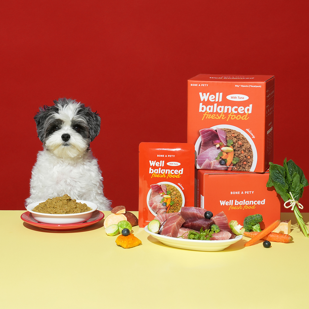 본아페티 웰밸런스드 강아지 화식 눈물자국 눈건강 기능성 참치 자연식 사료 눈+눈물, 80g, 10개