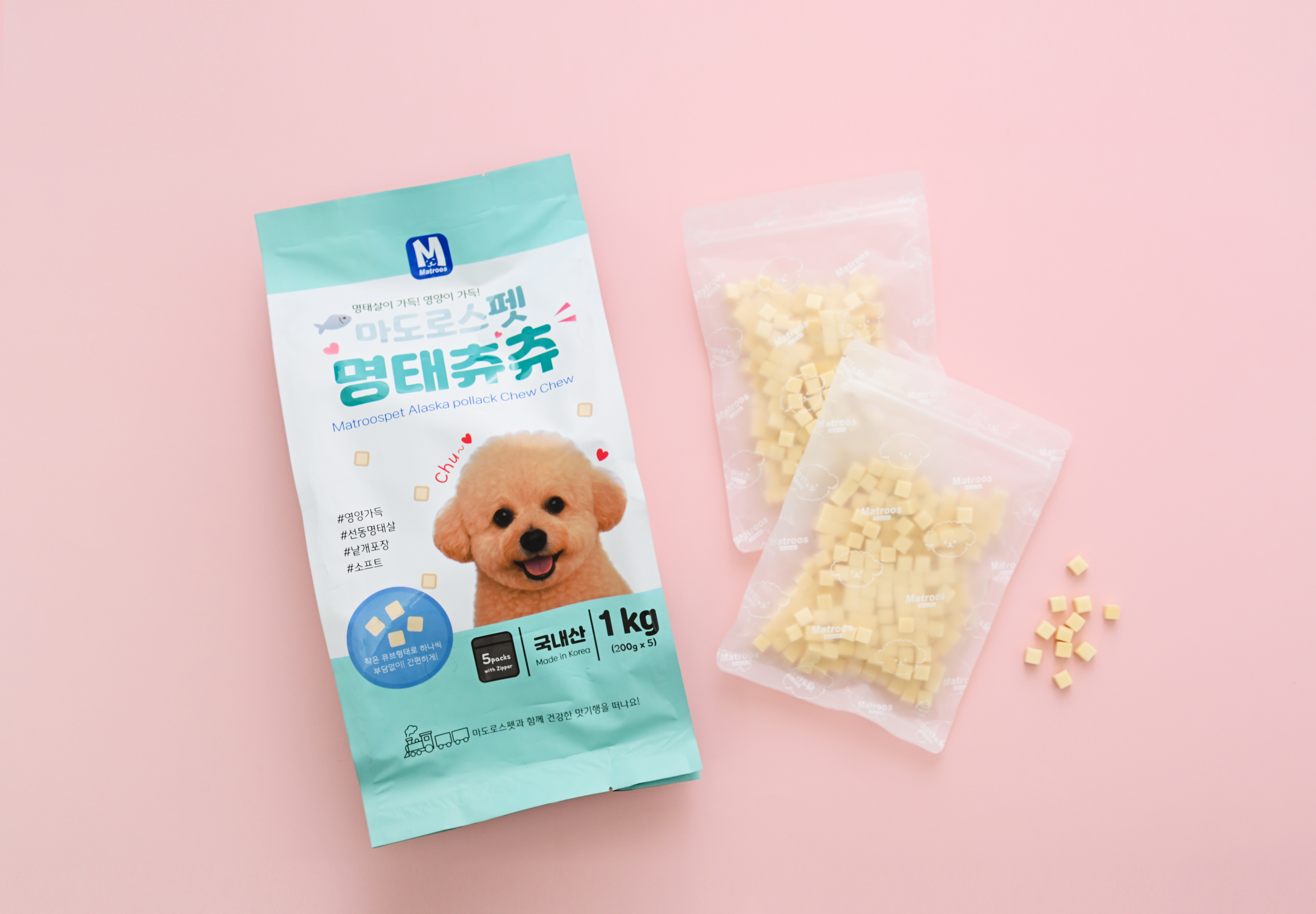 마도로스펫 명태츄츄 강아지져키 노즈워크 훈련용 간식 1kg, 1개 이미지 3