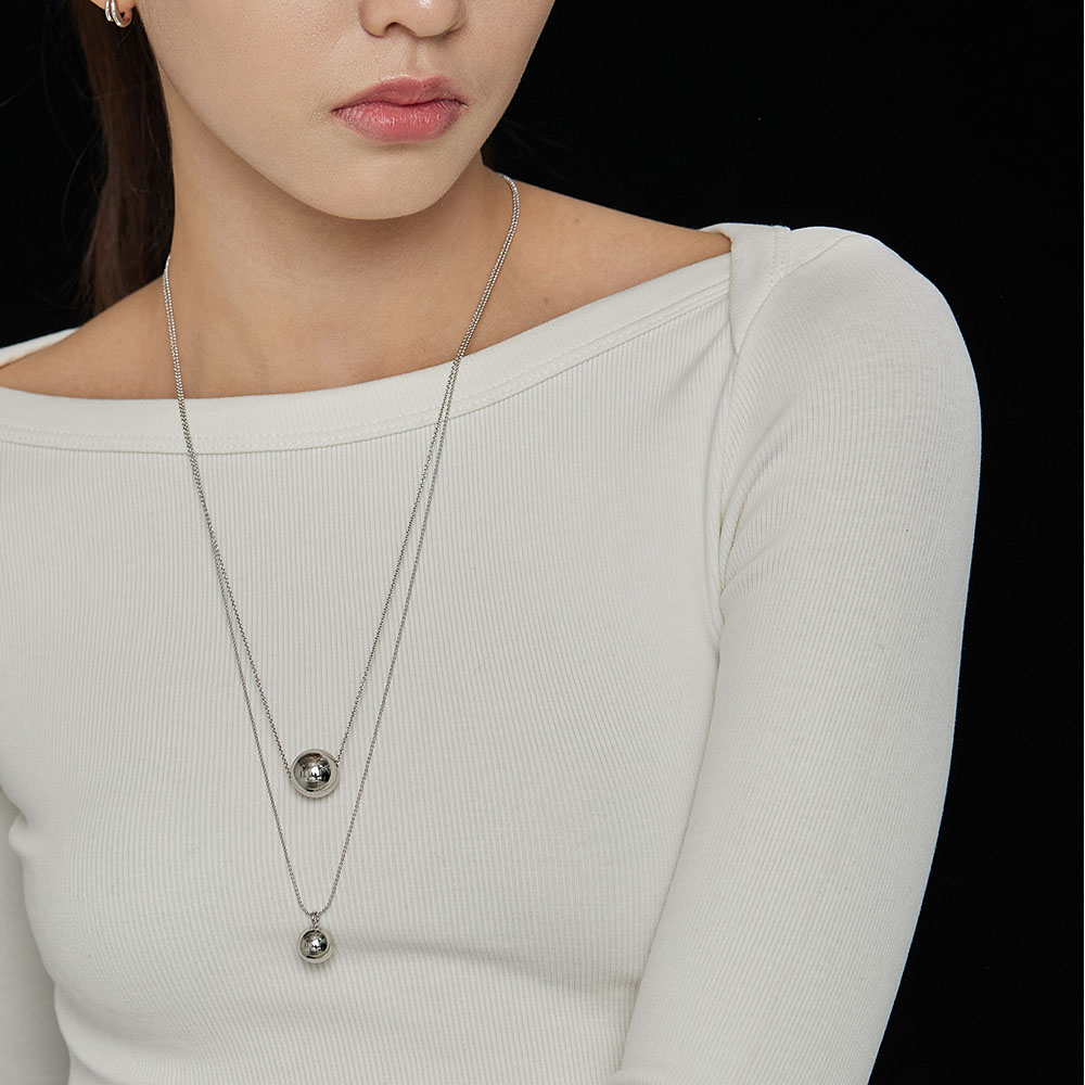 [바이이에르] Biggy ball necklace (Silver) BH7N53714WB700 - 상세 이미지 2