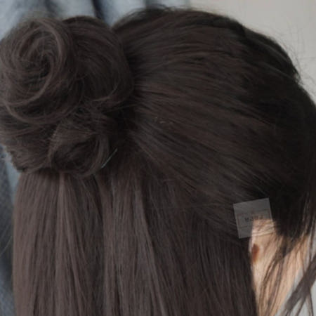 보급창고2호점 똥머리 가발 내추럴블랙 뿌까머리 당고머리가발 한복올림머리