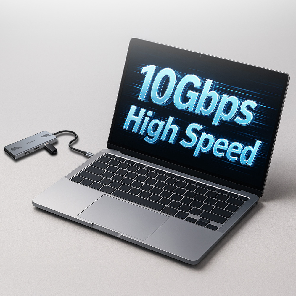 아모란나 C타입 노트북 허브 맥북 네오 멀티허브 7포트 10Gbps 슬림 이미지 6