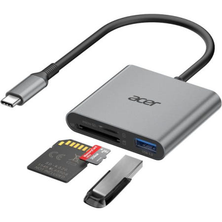 [해외]Acer SD 카드 리더 USB C, 듀얼 슬롯 및 3.0이 포함된 iPhone 16/15용 3 in 1 메모리 리더, 카메라, 안드로이드, 맥북 프로/에어, 노트북, 아이