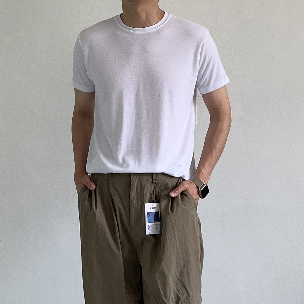 머슬핏 반팔 실켓 남자 반팔티 남자 운동복 - 상세 이미지 3