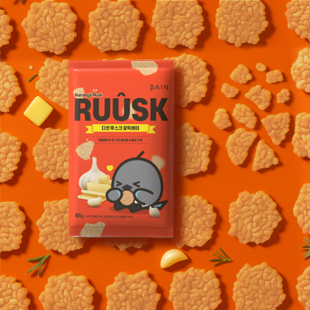 다인 루스크 갈릭버터 누룽지 포켓 ruusk 65g, 8개입, 1개