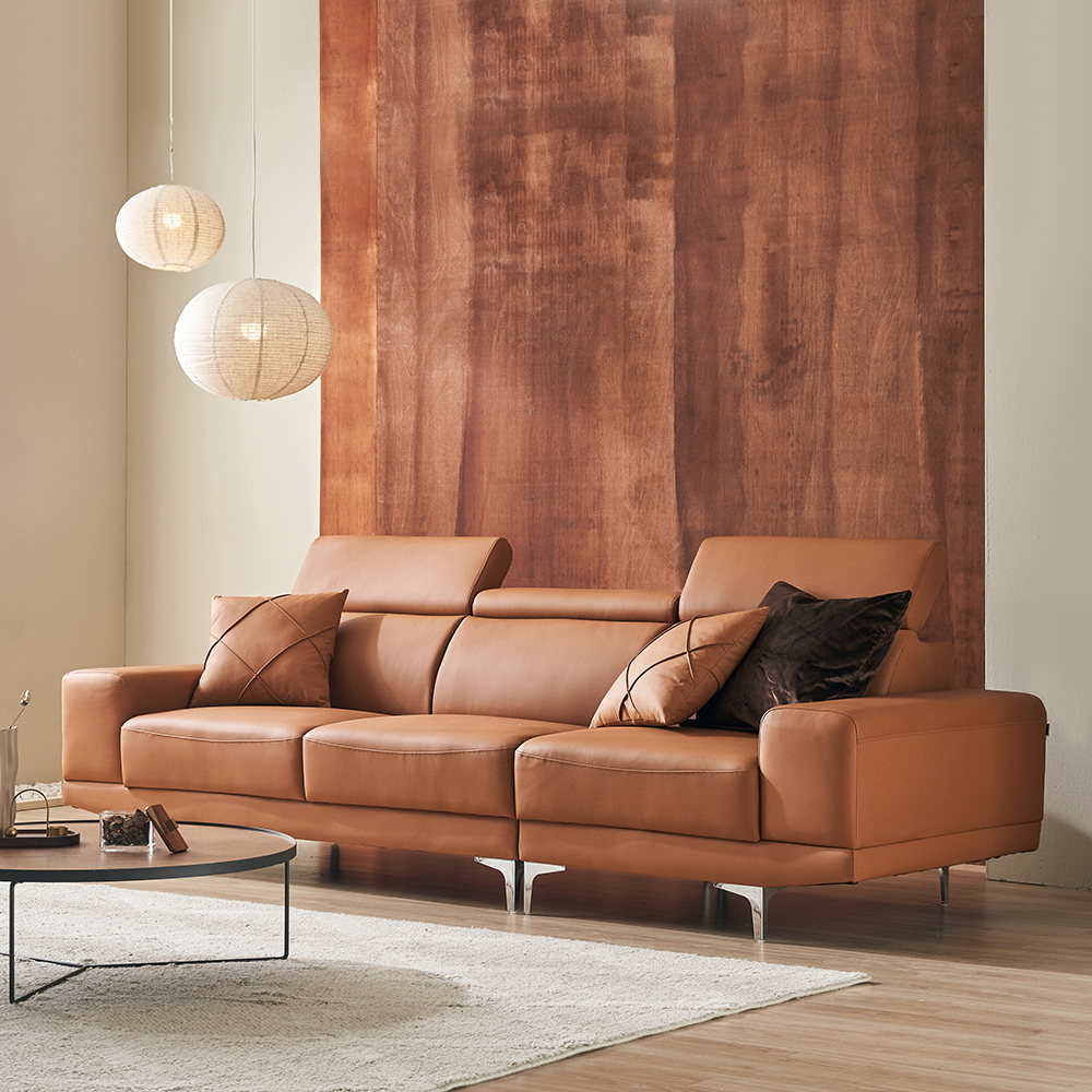 바스포르 소노아 무빙헤드 4인 비건 실리콘 예쁜 가죽소파 (스툴 미포함)