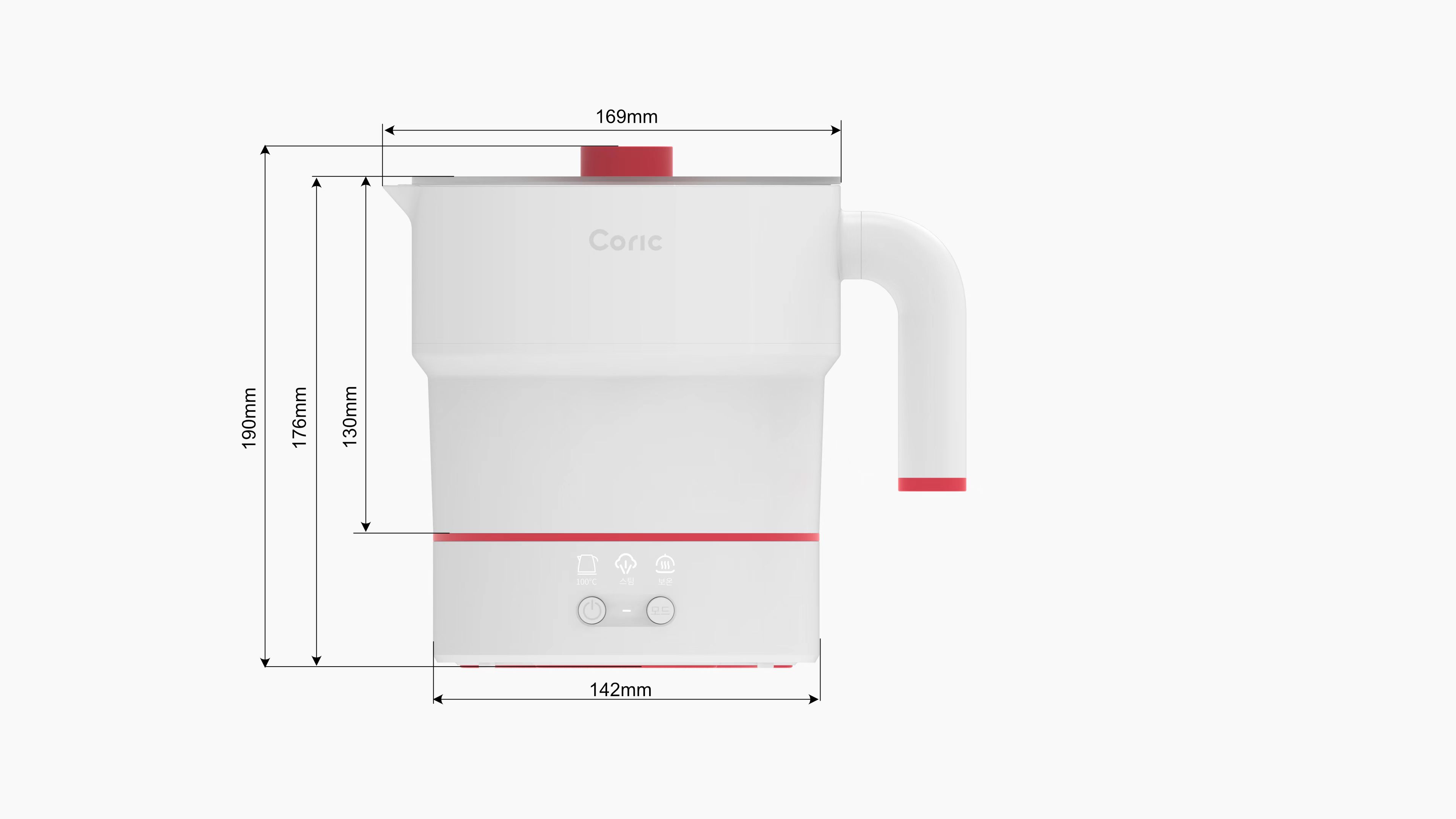 코릭 접이식 멀티쿠커 전기 포트 여행용 휴대용 접이식 티 분유 주전자 커피 미니 차박