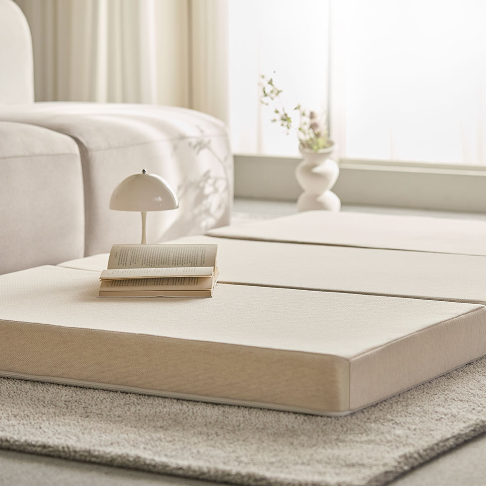 바스포르 머쉬 3단 탄탄한 접이식 허리에좋은 토퍼 메모리폼 매트리스 수면매트 11cm Q