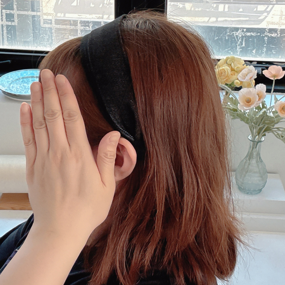 데일리무드2단데님 넓은머리띠 핸드메이드 반다나헤어밴드 헤어밴드 헤어악세사리 이미지 7
