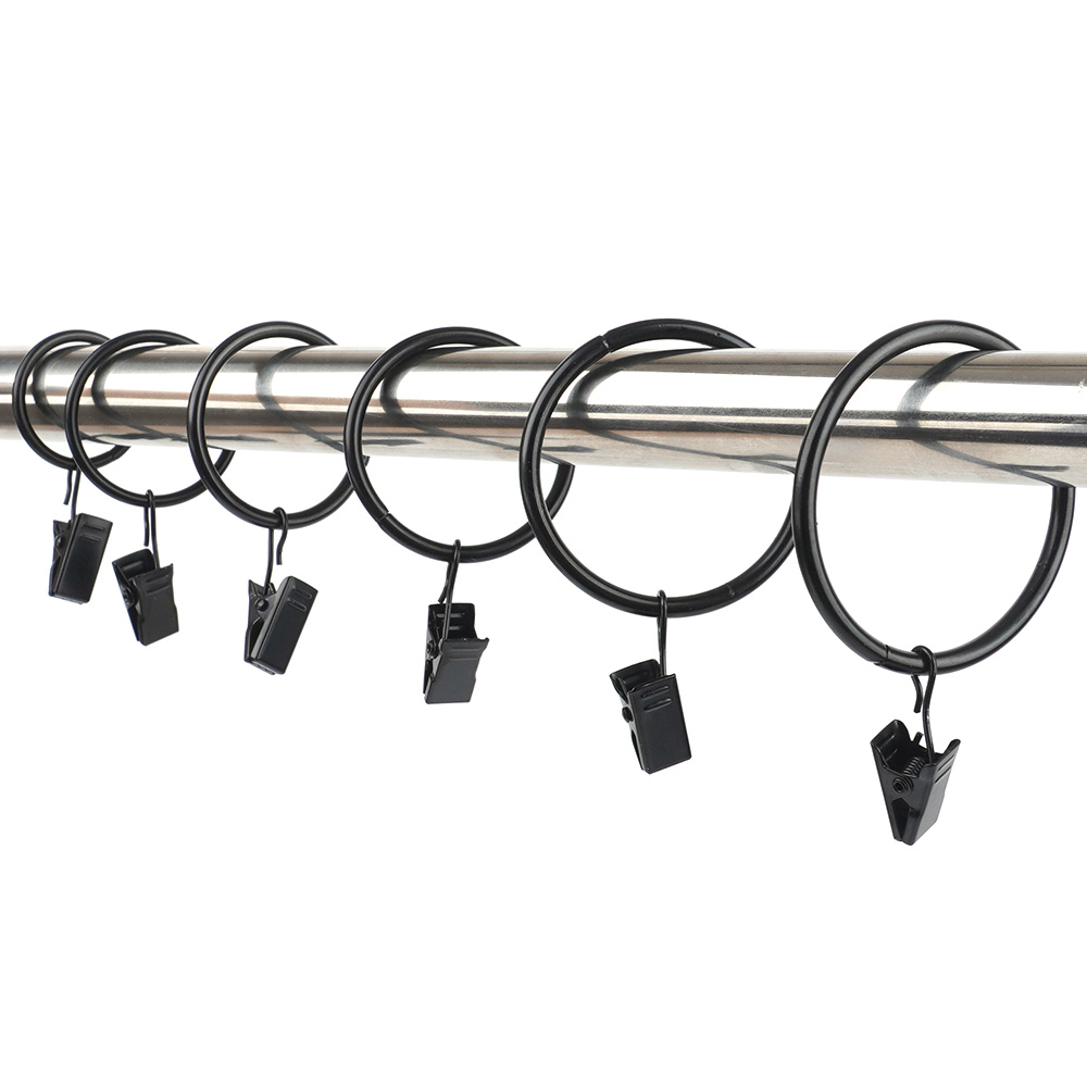 커튼링고리 커텐 고리 봉 집게 커튼 집게링 10개 검정