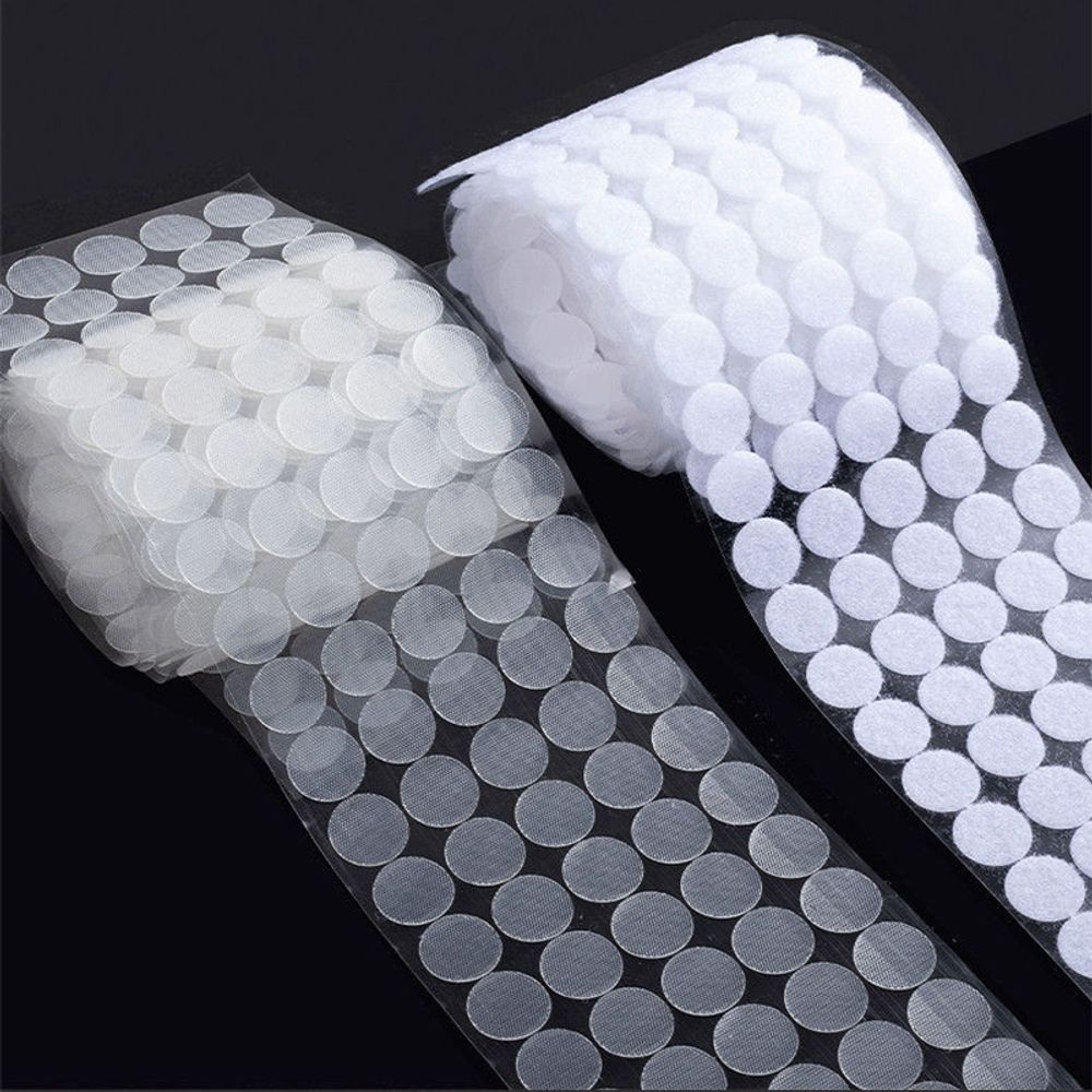 수제 투명 원형벨크로 까슬이 테이프 원형 벨크로 도 A. 1.0cm 흰색 투명 1000 쌍 - 상세 이미지 2