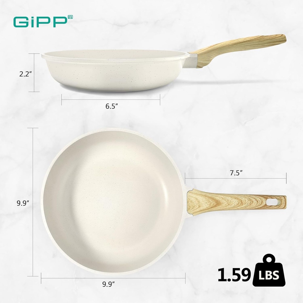 GiPP 9.5인치 화이트 스킬렛 프라이팬 PFOA 프리 - 상세 이미지 2