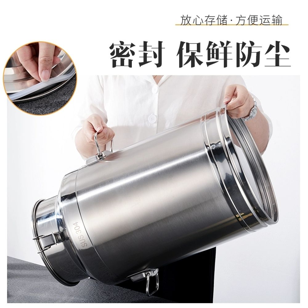 스텐레스 물통 20L 밀폐 보관통 배럴 스텐 A. 특대형 5L 지름 17 높이 24cm 오 - 상세 이미지 4