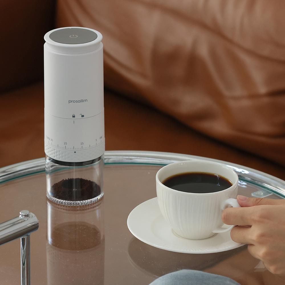 프로살림 전동 커피 그라인더 자동 원두 분쇄기 무선 휴대용 가정용