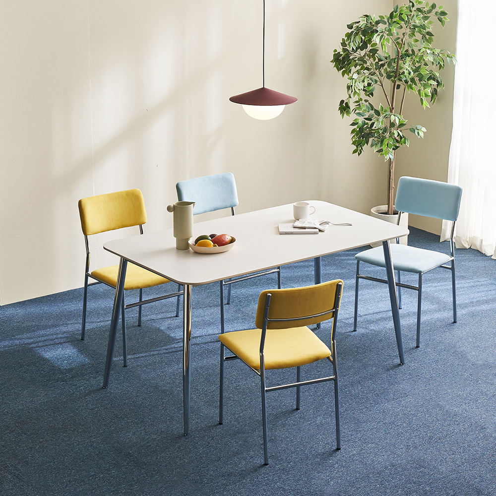 바스포르 알키 포세린 세라믹 2인용 식탁 세트 1200 사각형 (의자 2개)