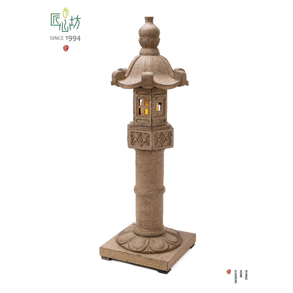 정원 석등 전통 디자인 야외 조경 석조 조명 장식 A형 관모등 44cm) - 상세 이미지 5
