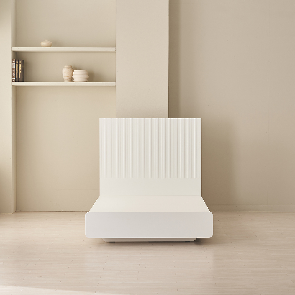 바스포르 시손느 E0 템바보드 평상형 LED 호텔식 신혼 부부 침대 화이트 프레임 SS