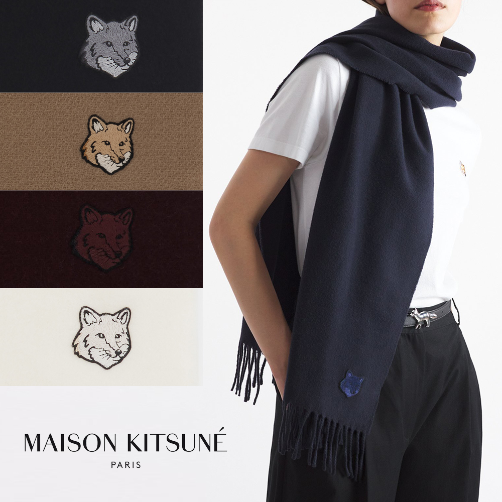 [오늘출발] 메종키츠네 목도리 머플러 폭스헤드 볼드폭스 트리컬러