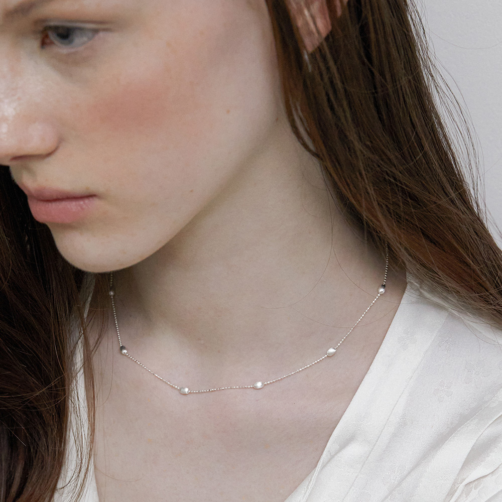 [바이이에르] [925 silver] Egg ball station necklace (Silver) BH7N53729W9460 - 상세 이미지 2