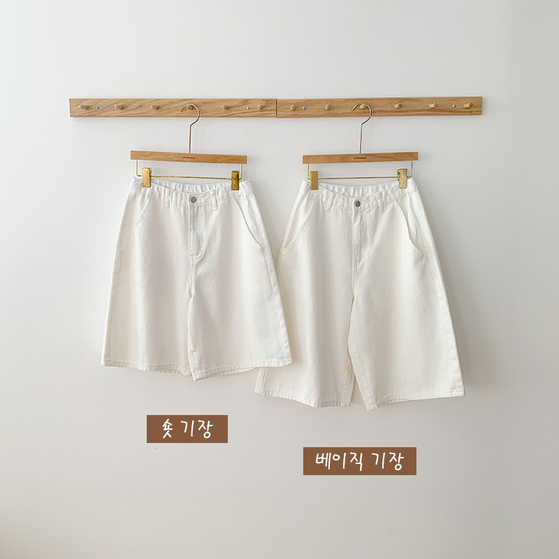 델리 뒷밴딩 와이드 코튼 반바지 ps5354 - 상세 이미지 4