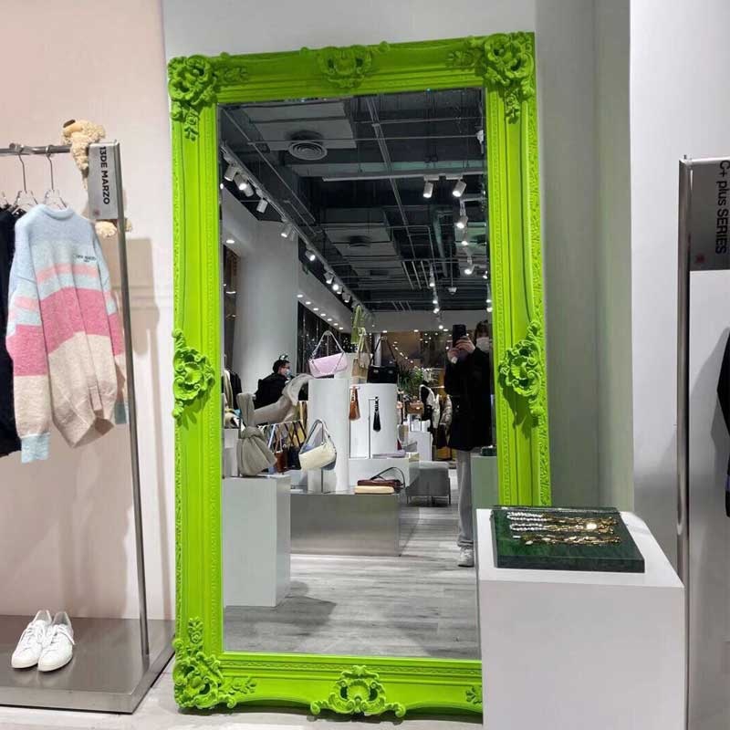 대형거울 셀프 인테리어 컬러풀 의류 매장 피팅룸 형광 레드 80x180cm - 상세 이미지 4