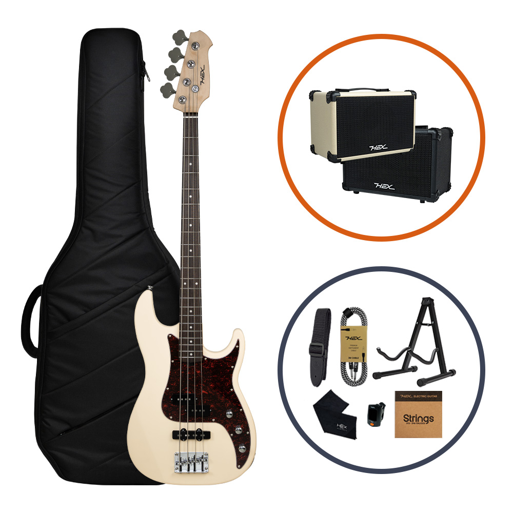 헥스 RB100 입문용 베이스 기타 / PJ 베이스 앰프 패키지