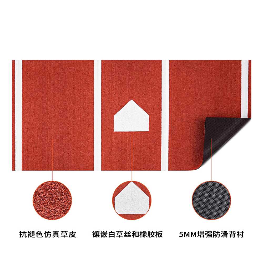 야구 타격 매트 휴대용 미끄럼방지 투구 연습 카페트 116x300cm - 상세 이미지 3