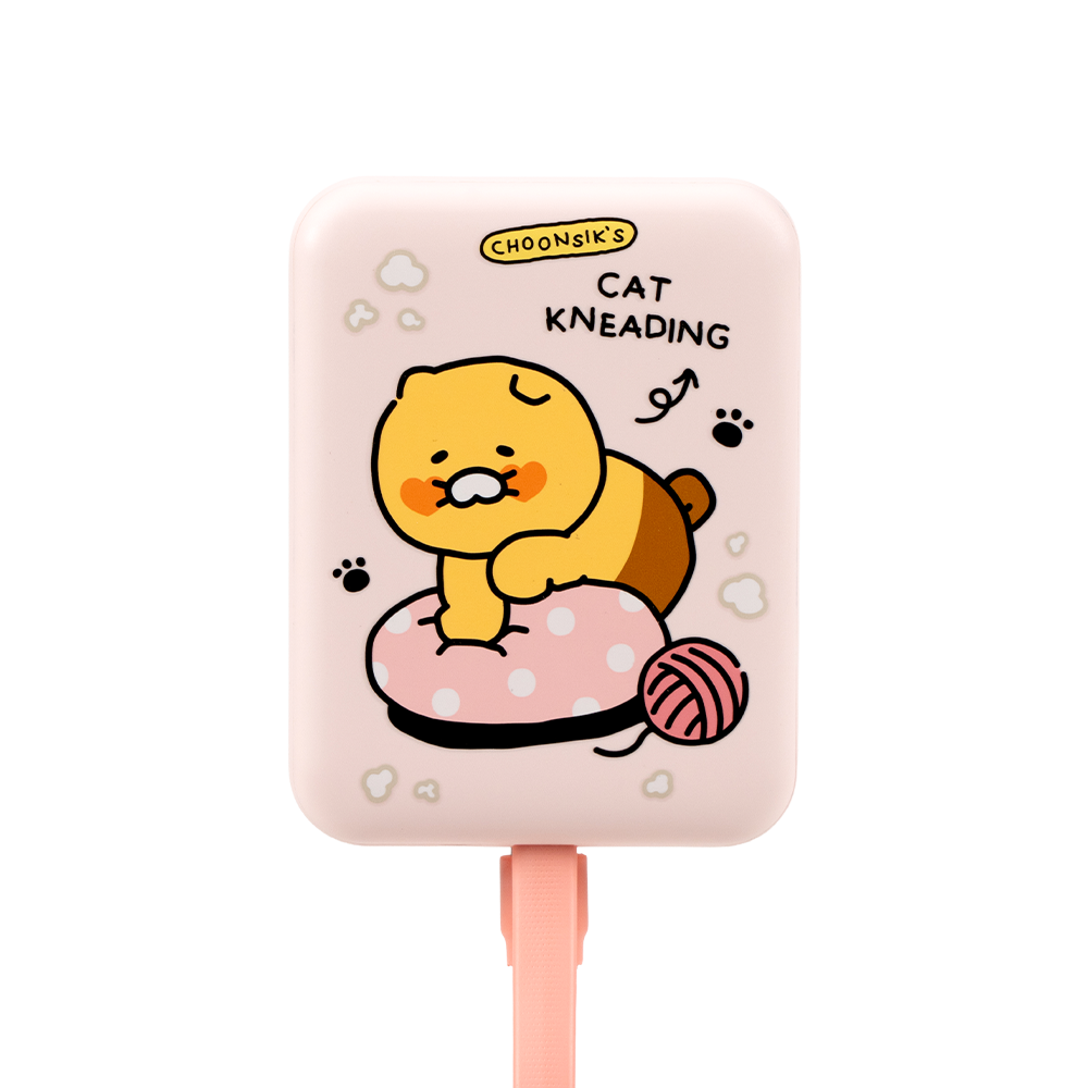 [N배송]카카오프렌즈 데일리 춘식이 맥세이프 무선충전 고속충전 보조배터리 10000mAh, 핑크 - 상품 이미지