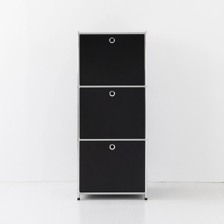 심플리 1x3 수납장 3문 BC146 500x400x1180mm, 3단, 블랙 2037.1488 - 메인 이미지