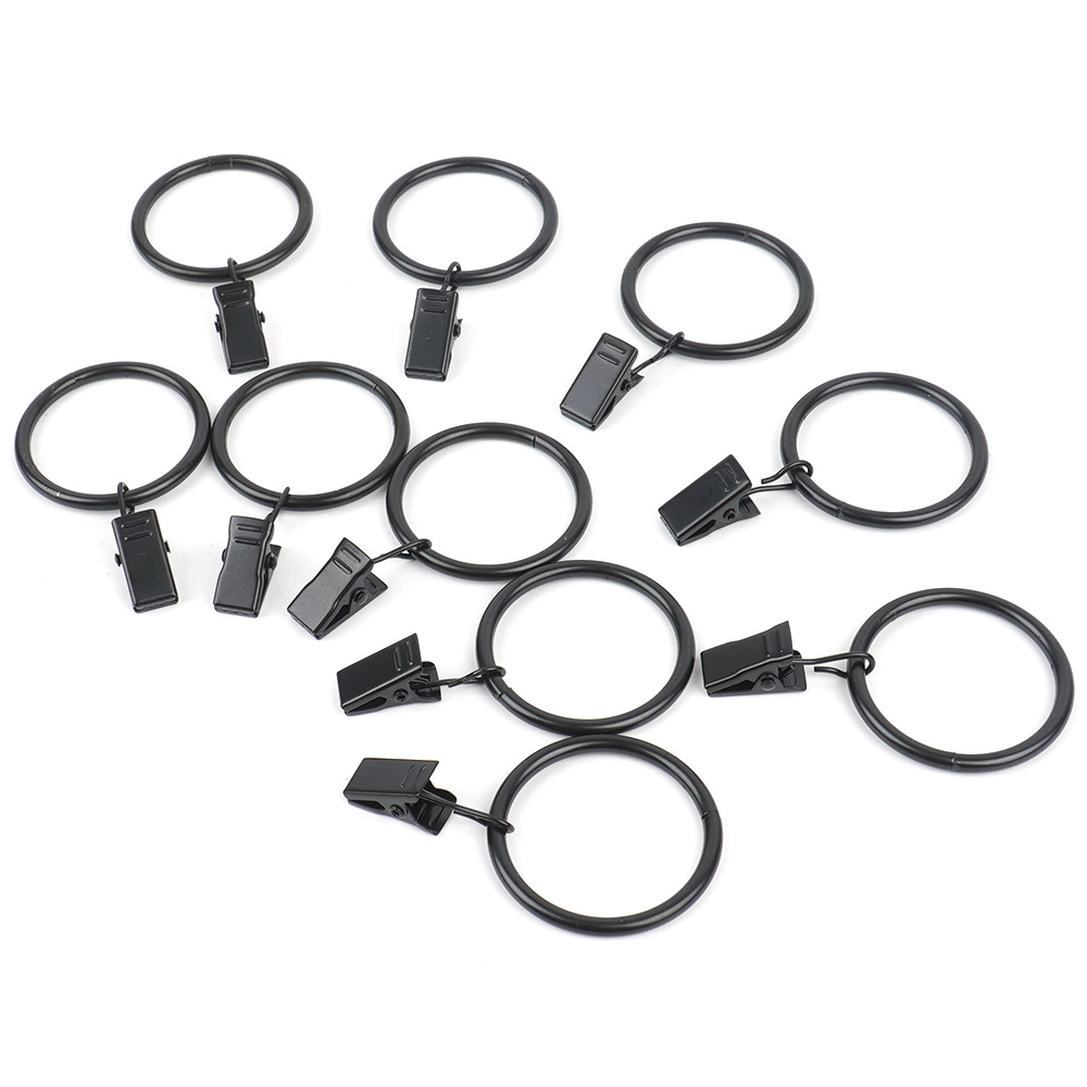 커튼링고리 커텐 고리 봉 집게 커튼 집게링 10개 검정