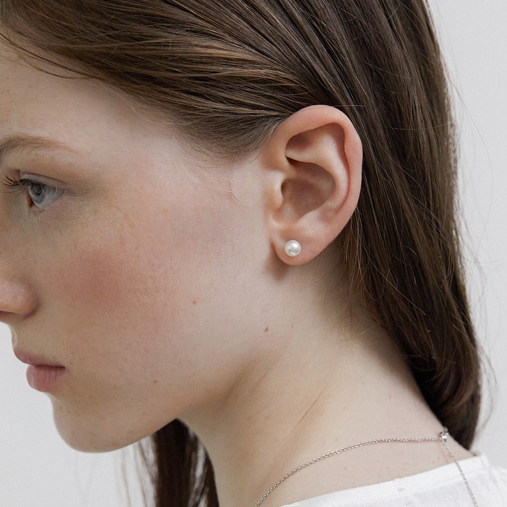 [바이이에르] [925 silver] Pureline White pearl earrings 6mm (Silver) BH6E49639W9XXX - 상세 이미지 2