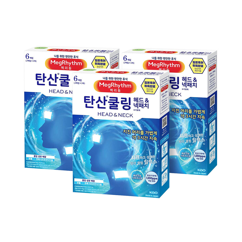 메구리즘 멕리듬 탄산 쿨링 헤드앤넥 패치 6매입 3팩 - 메인 이미지
