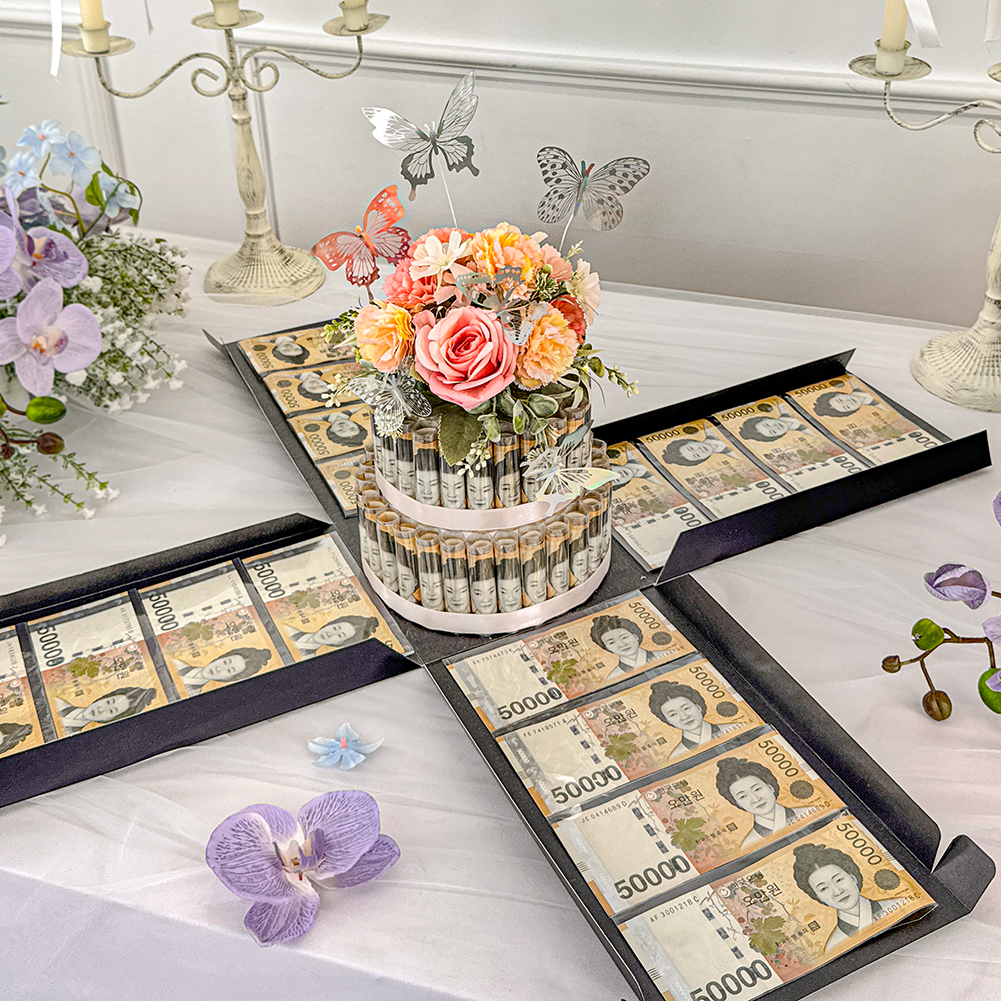 돈케이크 용돈 박스 부모님 이벤트 생신 환갑 팔순 서프라이즈 반전 잔치 어버이날 선물 민트