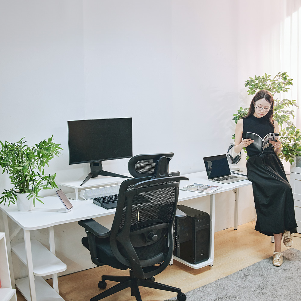 제닉스 ARENA L데스크 프로 ㄱ자코너 2인용 컴퓨터게이밍책상