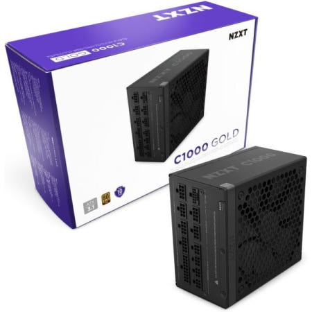 [해외]NZXT C1000 골드 ATX 3.1 - 완전 모듈형 저소음 PC 게임 전원 공급 장치 1000와트 80 플러스 12V-2x6 커넥터 제로 팬 모드 100% 일본식 커 B