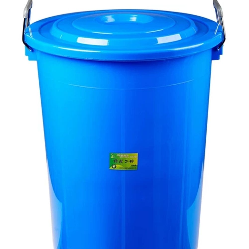 대형 플라스틱통 파란통 60L 미화 원형 원통 회색 블루 D. 커버가있는 50L 파란색 이미지 6