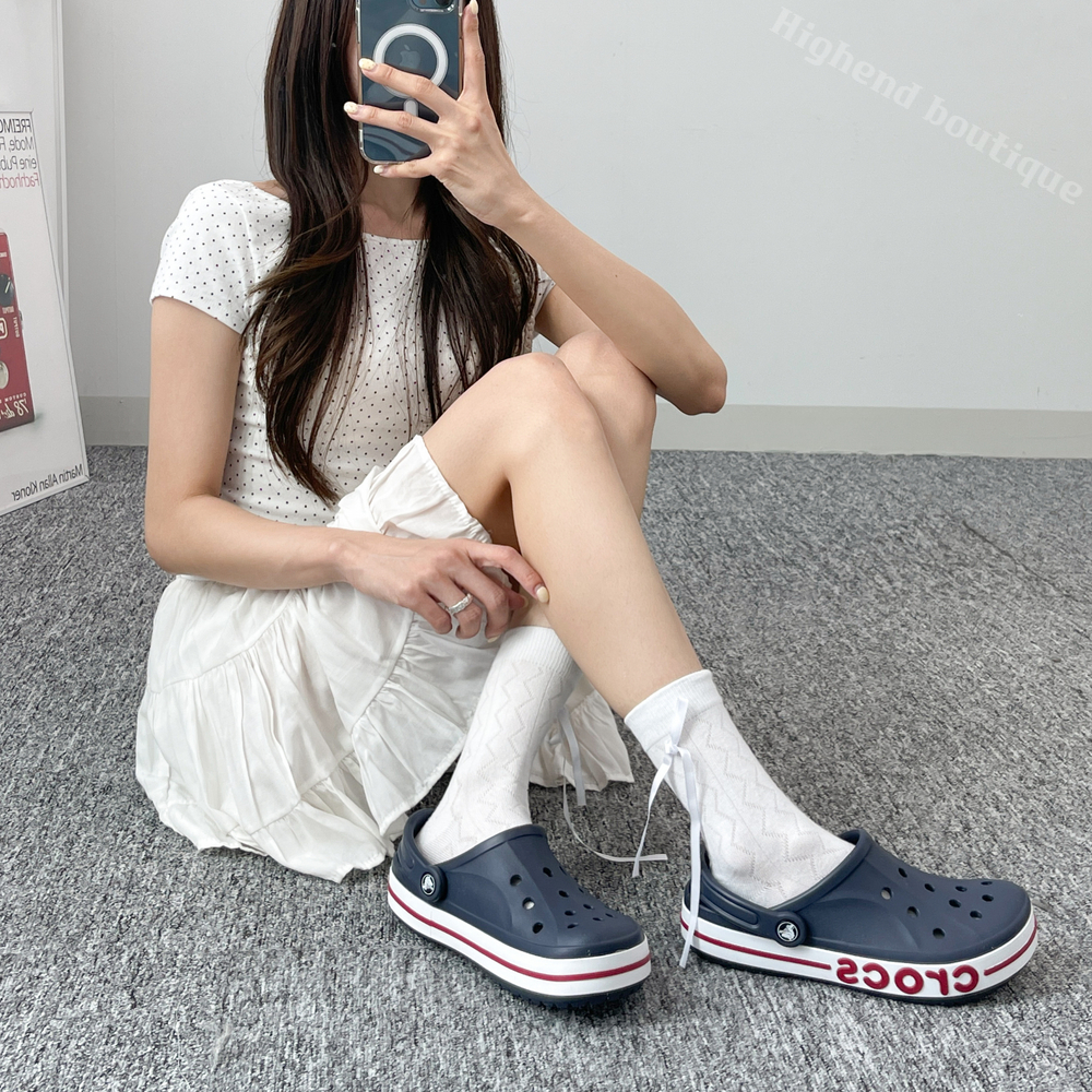 크록스 바야 클로그 클래식 크록 크럭스 샌들 네이비 페퍼, 250