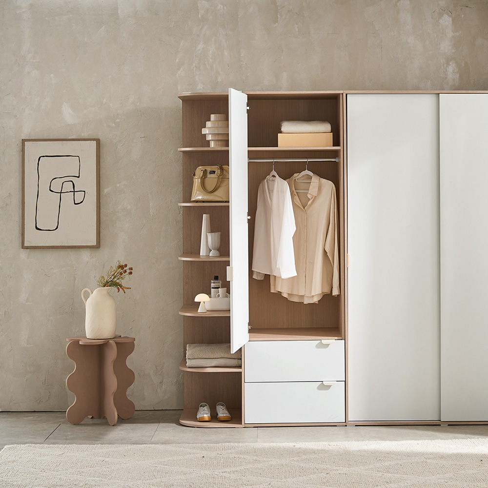 바스포르 레이나 600 화장대 라운드 무드등 거울 수납화장대