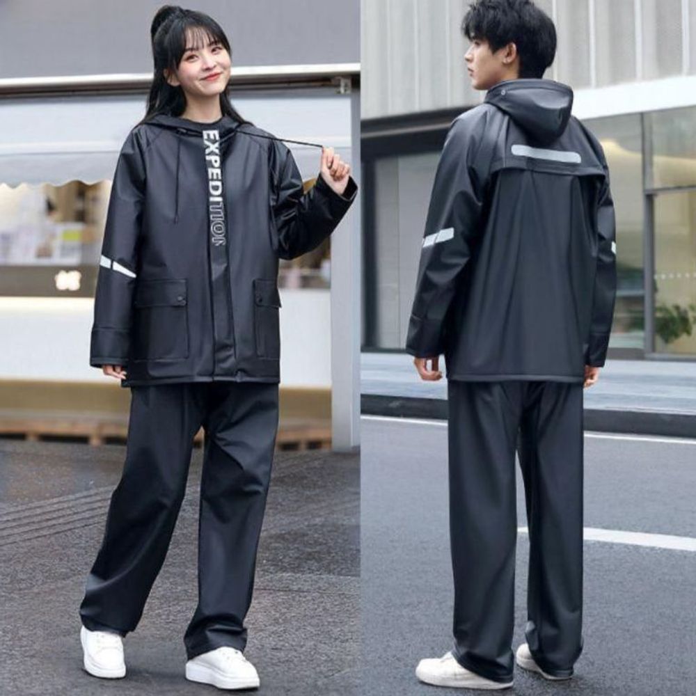 라이더 우비 4XL 후드 비옷 오버사이즈 경 D. 신비한 블랙 업그레이드 모델 StormP - 상품 이미지
