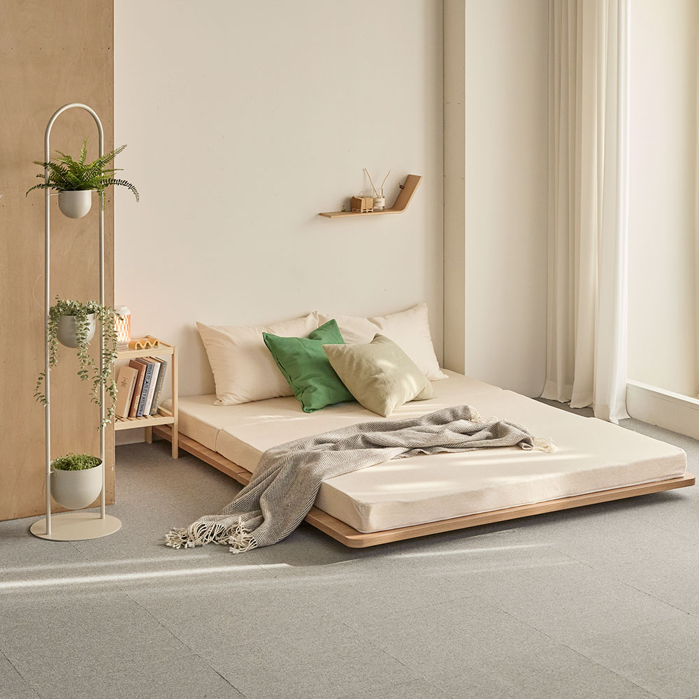 바스포르 머쉬 탄탄한 3단 접이식 토퍼 메모리폼 매트리스 푹신한 수면매트 11cm SS