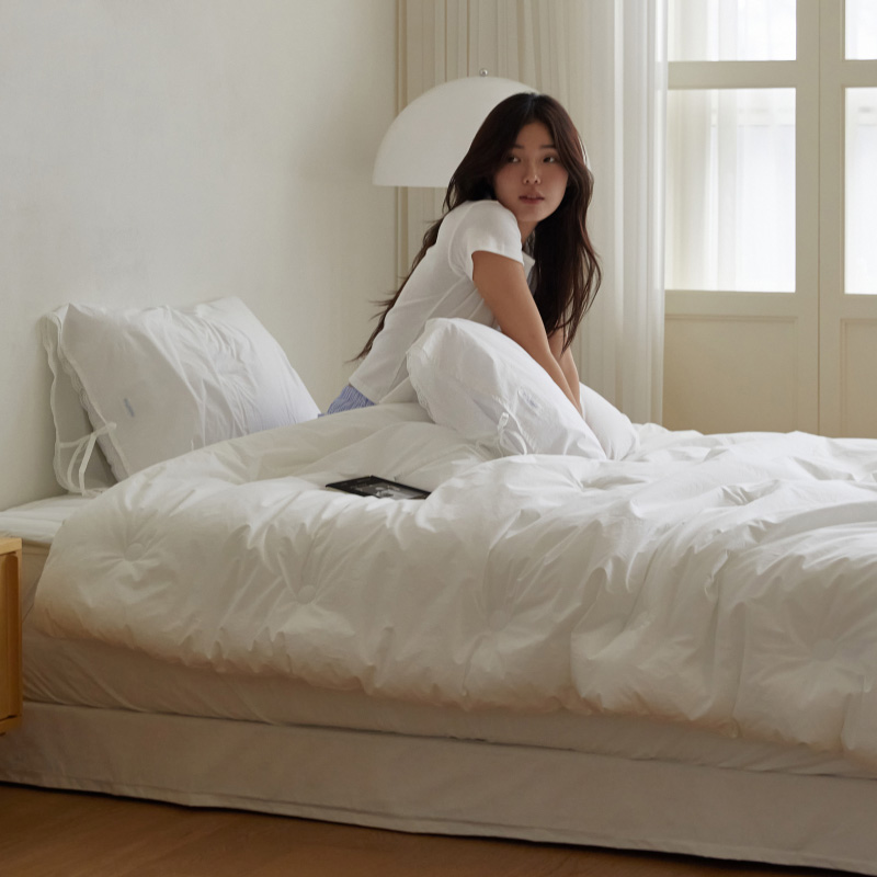 마틸라 퓨어베일 워시드 순면 모달 레이스 양면 차렵 이불 베개세트 SS