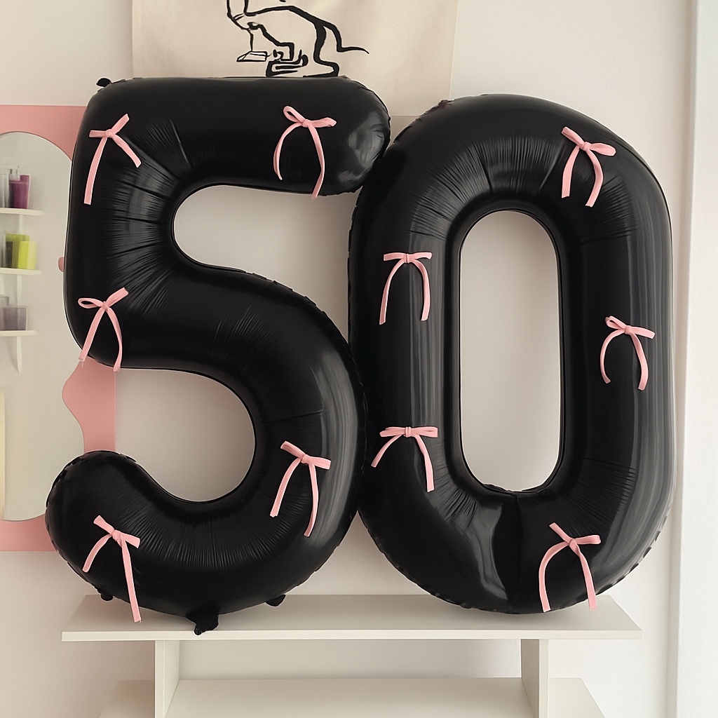 50일 아기 셀프 촬영 숫자 풍선 파스텔블루 화이트